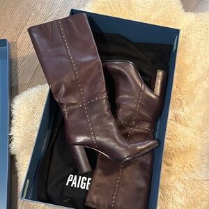 PAIGE Brown Heeled Boots